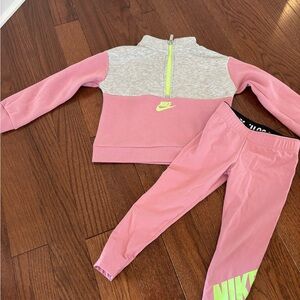 Nike Pink and Gray Kids Tracksuit